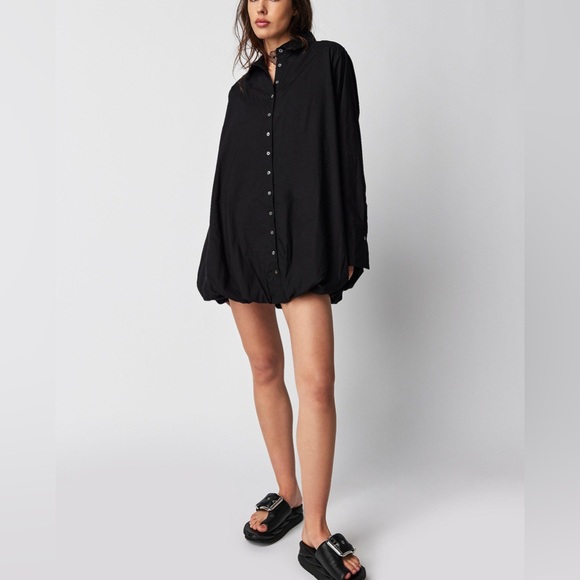 Free People Dresses & Skirts - NWT Free People Nova Shirt Dress in Small with Bubble Hem Button Up